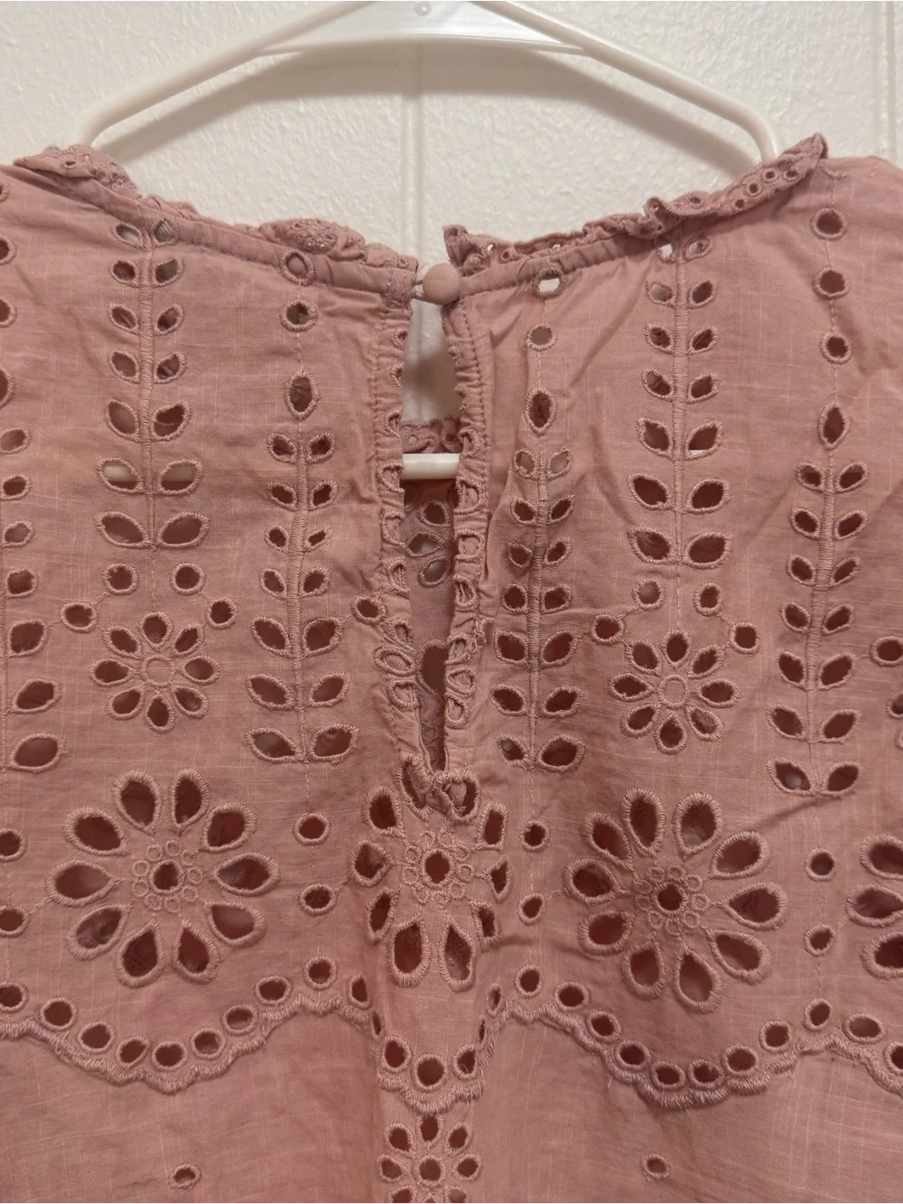 Boden Pink Eyelet Cotton Blouse